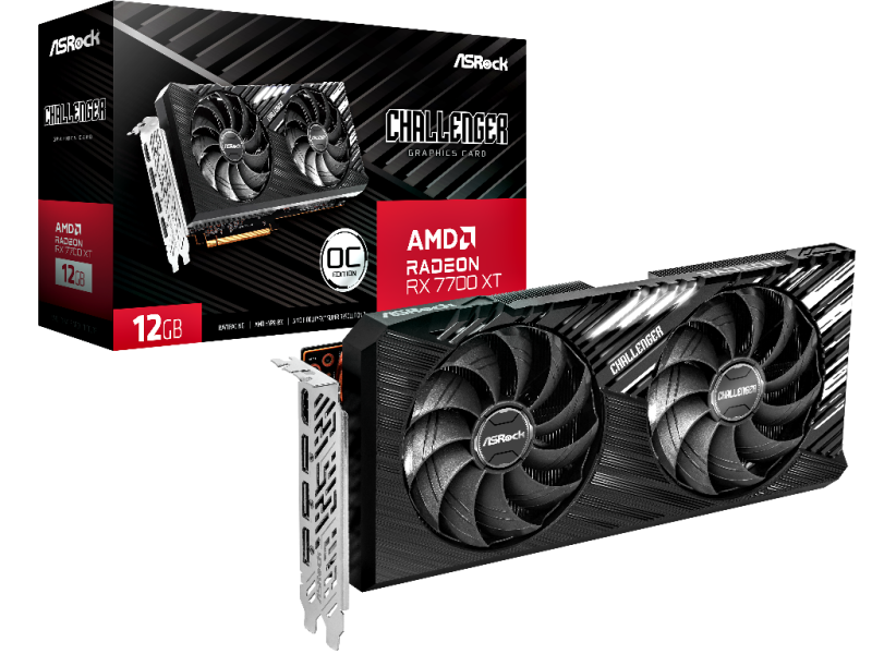 ASRock Radeon RX 7700 XT Challenger 12GB OC - FreeSync 2 - RDNA 3 Beleuchtung- LED