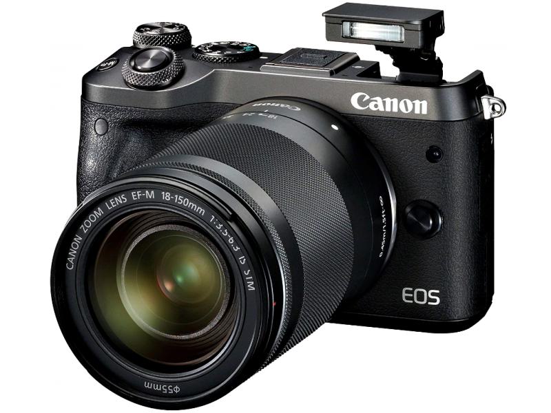 Canon EOS M6 System Kamera Kit | Gehäuse inkl. EF-M 18-150mm Objektiv | WLAN | NFC | Bluetooth | 24,2 Megapixel | Full-HD Video | Touchscreen Display | DIGIC 7