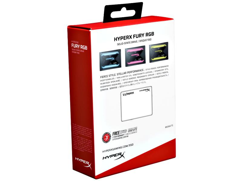 Kingston Hyper X RGB Gaming SSD | 480GB | 550 MBps (Lesen)/ 480 MBps (Schreiben) | Einstellbare RGB Beleuchtung | 3D Nand