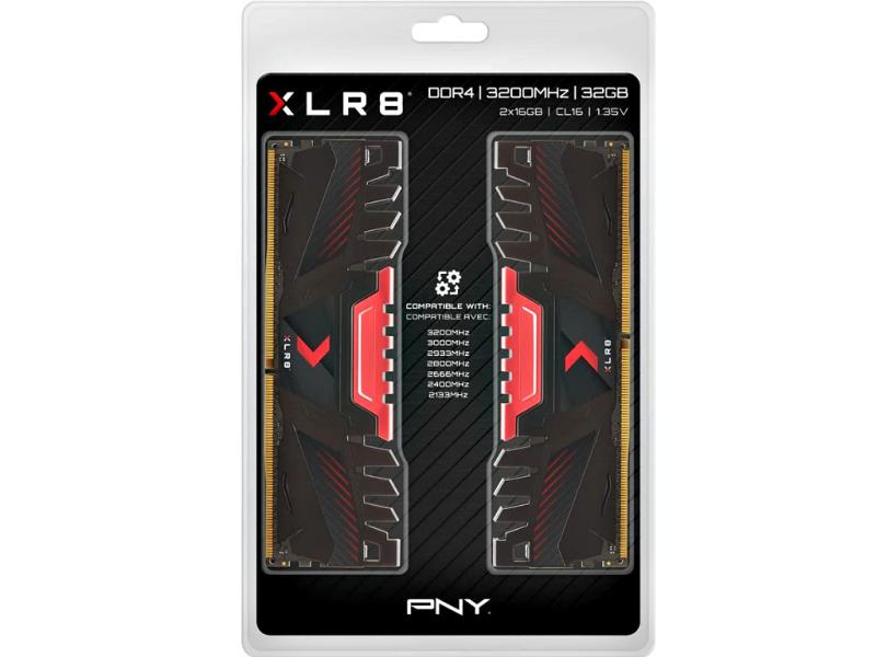 PNY XLR8 32GB (2x16GB) DDR4 Gamer Ram - 3200MHz - CL16 - Alu-Heatspreader
