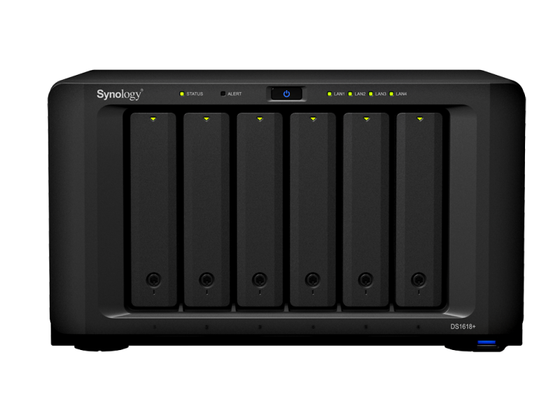 Synology DiskStation DS1618+ | NAS / Multimedia Server | QuadCore CPU | PCIe | 4x Gigabit-LAN | USB3.0 | 2x eSATA
