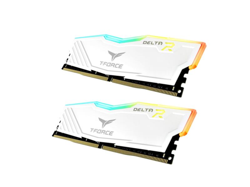 Team T-Force DELTA R | 16GB (2x8GB) DDR4 Gaming Ramkit | RGB Beleuchtung | Aluminium Heatspreader | 3000MHz | CL16 | Farbe: Weiß