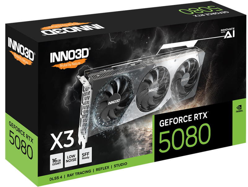 INNO3D GeForce RTX 5080 X3 Grafikkarte - 16GB GDDR7 - DLSS4