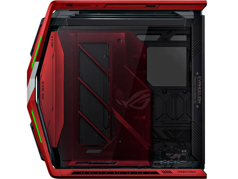 ASUS ROG GR701 Hyperion EVA-02 Edition - EATX Full Tower Gehäuse - ARGB Beleuchtung - USB-C - Farbe: Rot ASUS ROG GR701 Hyperion EVA-02 Edition - EATX Full Tower Gehäuse - ARGB Beleuchtung - USB-C - Farbe: Rot