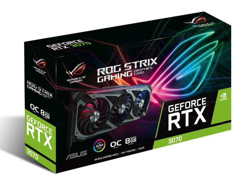 ASUS ROG STRIX RTX3070-O8G-GAMING - 8GB GDDR6 - 256Bit - VR ready - 4K/8K ready - AURA RGB Sync ASUS ROG STRIX RTX3070-O8G-GAMING - 8GB GDDR6 - 256Bit - VR ready - 4K/8K ready - AURA RGB Sync