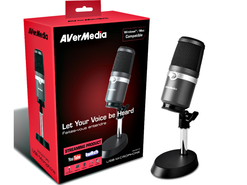 AverMedia A310 - USB Mikrofon - Profi Streaming - LED Indikator AverMedia A310 - USB Mikrofon - Profi Streaming - LED Indikator