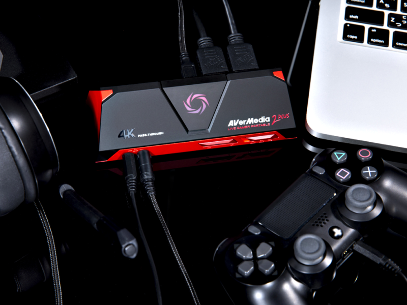 AVerMedia Live Gamer Portable 2 PLUS (GC513) | 4K durschschliff | 1080p | microSD Reader | Capture Card für Konsolen & PC Streaming