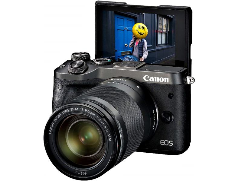 Canon EOS M6 System Kamera Kit | Gehäuse inkl. EF-M 18-150mm Objektiv | WLAN | NFC | Bluetooth | 24,2 Megapixel | Full-HD Video | Touchscreen Display | DIGIC 7