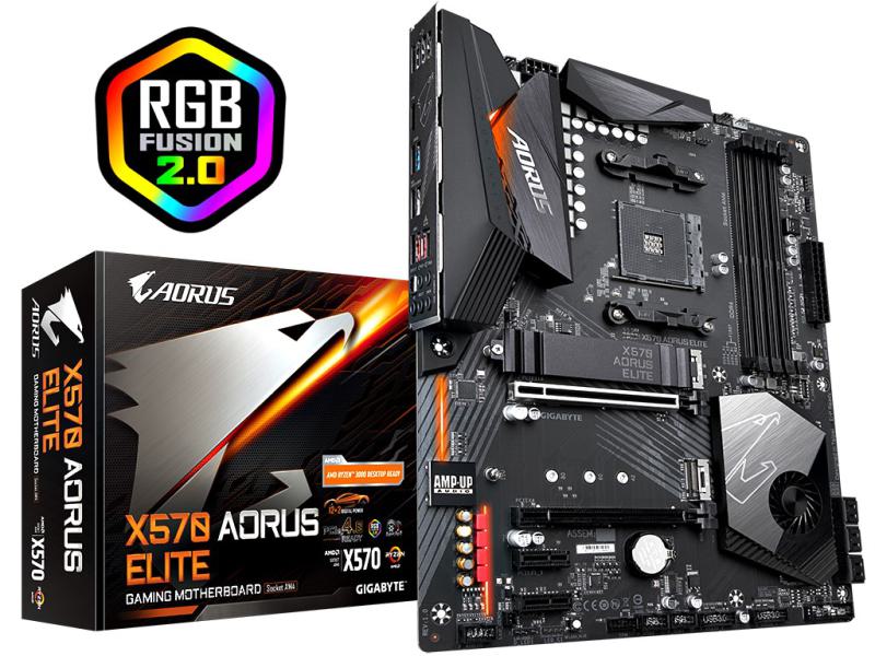 Gigabyte AORUS X570 AORUS ELITE Mainboard - AM4 - RGB Sync - G-LAN - 7.1 HD Audio Gigabyte AORUS X570 AORUS ELITE Mainboard - AM4 - RGB Sync - G-LAN - 7.1 HD Audio