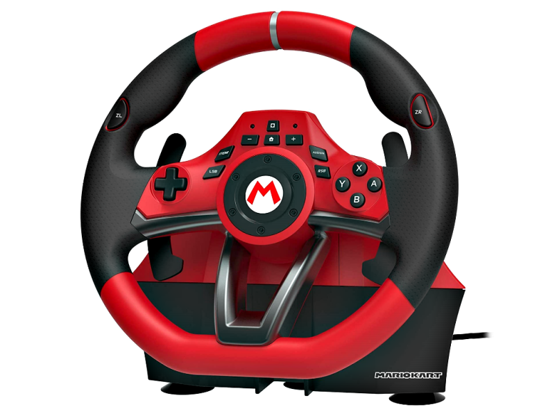 HORI Deluxe Mario Kart Racing Wheel Pro | Lenkrad für Nintendo Switch | inkl. Pedalen & Befestigungsklemme