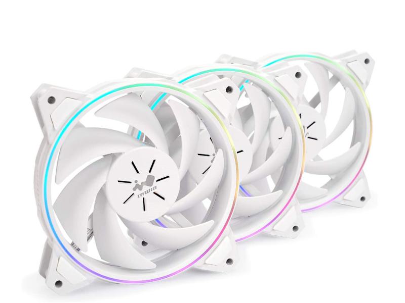 In Win - Sirius Pure (ASP120) - TriplePack - 3x 120mm RGB Gehäuselüfter - Farbe: Weiß In Win - Sirius Pure (ASP120) - TriplePack - 3x 120mm RGB Gehäuselüfter - Farbe: Weiß