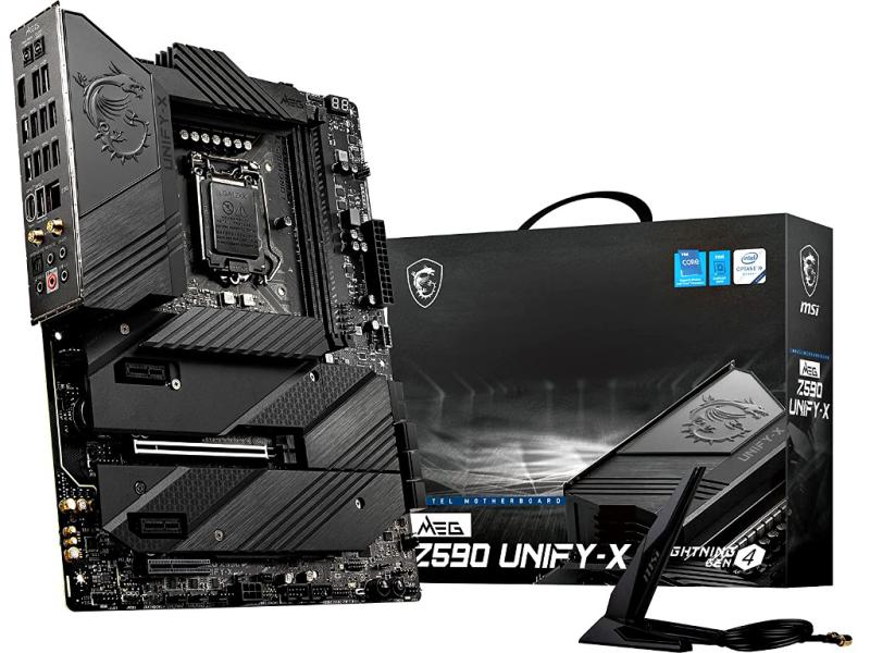 MSI MEG Z590 UNIFY-X - ATX Mainboard - LGA 1200 - USB3.2 - USB C - WI-Fi 6 - 2.5 Gigabit LAN - Bluetooth - 7.1 HD Audio MSI MEG Z590 UNIFY-X - ATX Mainboard - LGA 1200 - USB3.2 - USB C - WI-Fi 6 - 2.5 Gigabit LAN - Bluetooth - 7.1 HD Audio