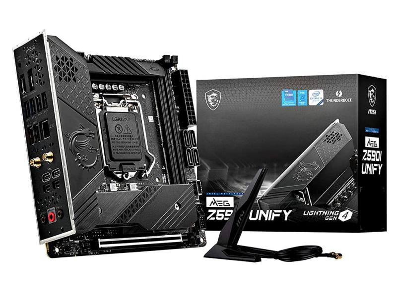MSI MEG Z590I UNIFY - ITX Mainboard - LGA 1200 - USB3.2 - USB C - WI-Fi - 2.5 Gigabit LAN - Bluetooth - 7.1 HD Audio MSI MEG Z590I UNIFY - ITX Mainboard - LGA 1200 - USB3.2 - USB C - WI-Fi - 2.5 Gigabit LAN - Bluetooth - 7.1 HD Audio