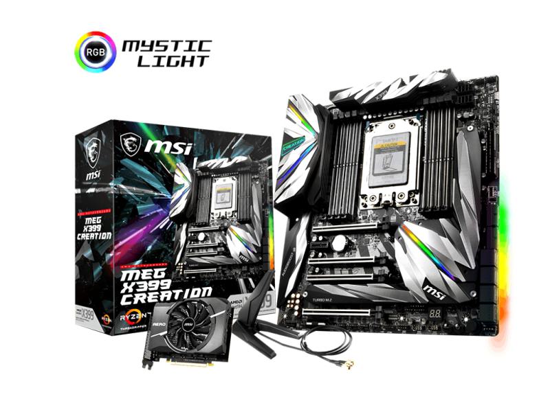 MSI MEG X399 Creation Mainboard | AMD Threadripper | Sockel TR4 | RGB LED | 2x Gigabit LAN | WiFi | Bluetooth | 7.1 HD Audio MSI MEG X399 Creation Mainboard | AMD Threadripper | Sockel TR4 | RGB LED | 2x Gigabit LAN | WiFi | Bluetooth | 7.1 HD Audio