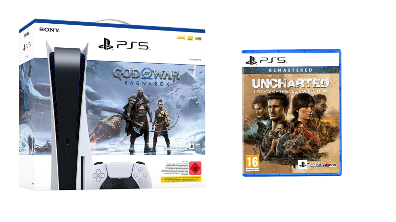 Sony PS 5 Exclusiv Bundle - PS5 Konsole (UHD Laufwerk) + GOW Ragnarök (Download Code) + Uncharted Legacy of Thieves (Boxed) Sony PS 5 Exclusiv Bundle - PS5 Konsole (UHD Laufwerk) + GOW Ragnarök (Download Code) + Uncharted Legacy of Thieves (Boxed)