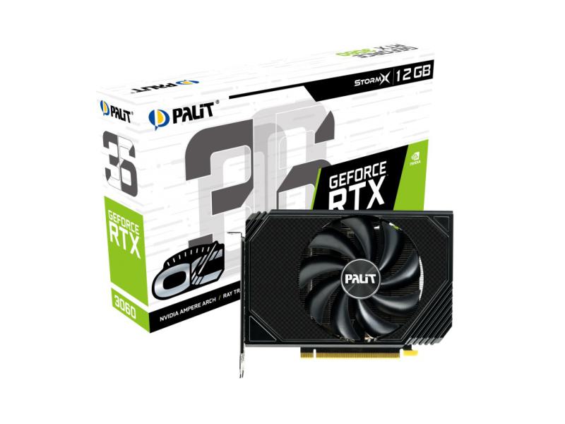 PALIT Geforce RTX 3060 StormX OC - 12GB GDDR6 - RGB Lighting - 0dB Tech - Mini-ITX ready PALIT Geforce RTX 3060 StormX OC - 12GB GDDR6 - RGB Lighting - 0dB Tech - Mini-ITX ready