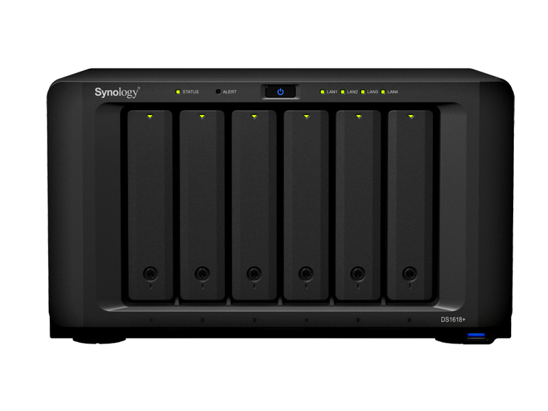Synology DiskStation DS1618+ | NAS / Multimedia Server | QuadCore CPU | PCIe | 4x Gigabit-LAN | USB3.0 | 2x eSATA Synology DiskStation DS1618+ | NAS / Multimedia Server | QuadCore CPU | PCIe | 4x Gigabit-LAN | USB3.0 | 2x eSATA