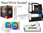 Gaming PC Aufrüstkit - White Edition - AMD Ryzen 7 5800X3D + RGB Wasserkühlung + X570S Mainboard + 32GB RGB DDR4 Ram